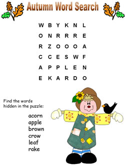 18 Fun Fall Word Search Puzzles | Kitty Baby Love