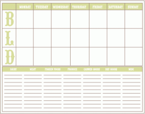 Cute Monthly Meal Planner