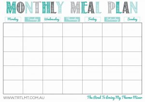 Monthly Meal Planner Printable