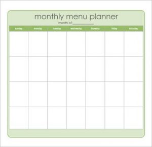 Monthly Meal Planner Template