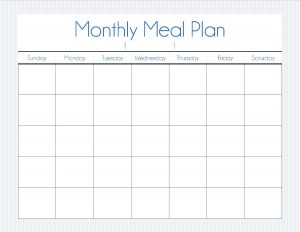 Monthly Menu Planner