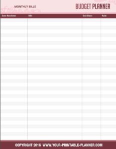 baby budget template