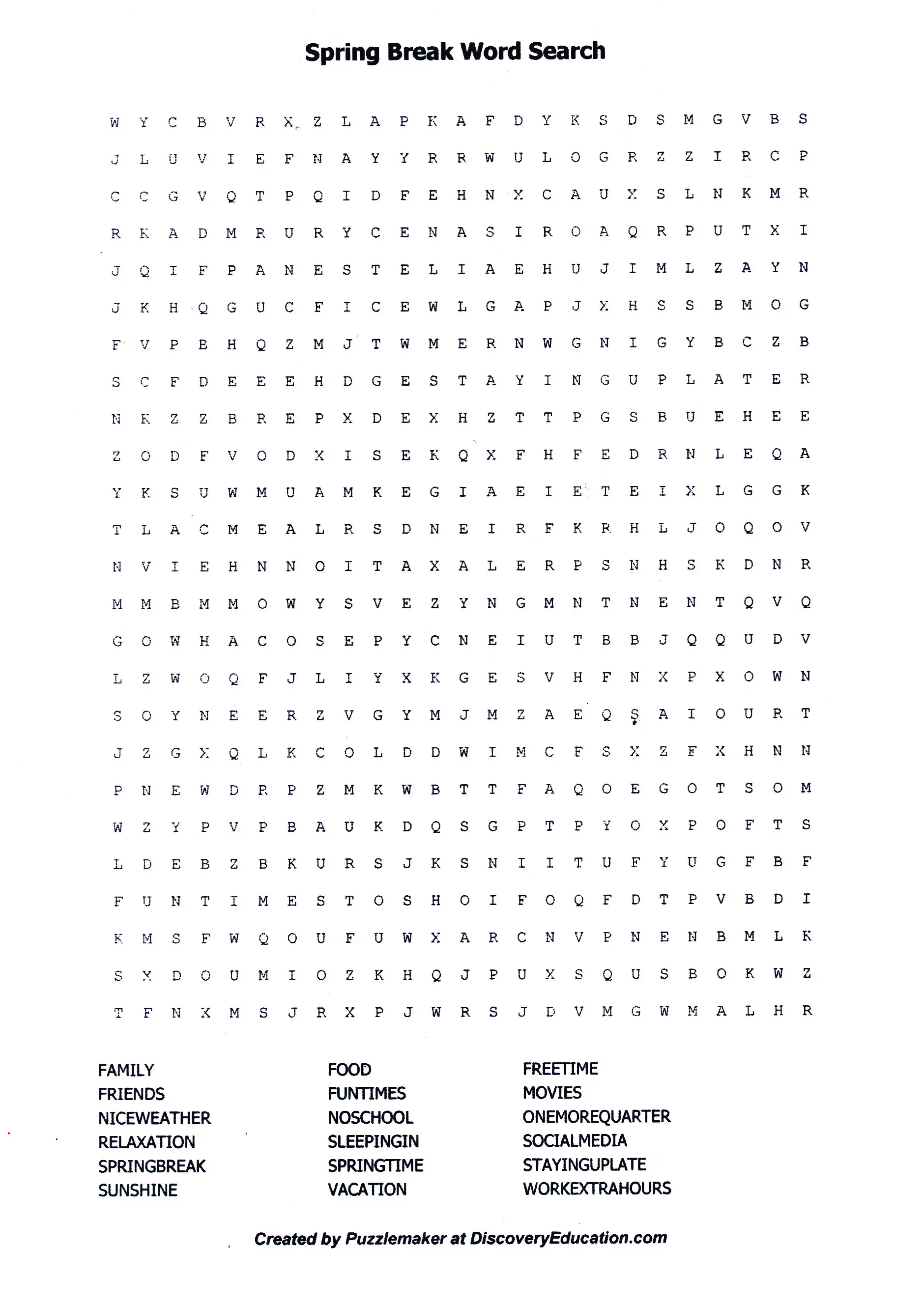 Printable Spring Word Searches That are Punchy Barrett Website
