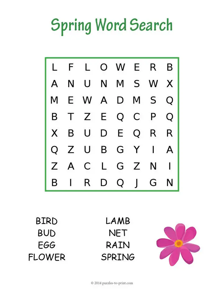 7 Printable Spring Word Searches | Kitty Baby Love