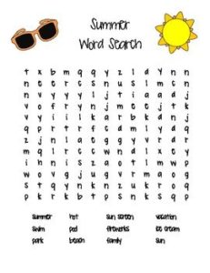 13 Cool Printable Summer Word Searches | Kitty Baby Love