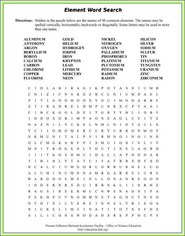 6th Grade Science Word Search