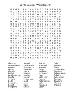 Earth Science Word Search