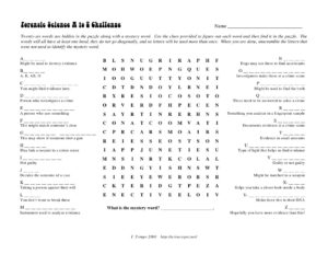 Forensic Science Word Search