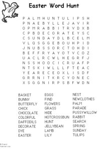 Free Printable Easter Word Search
