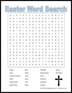 Religious Easter Word Search