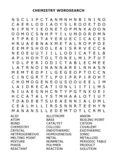 Science Word Search Worksheets