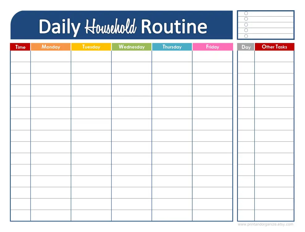 daily routine planner