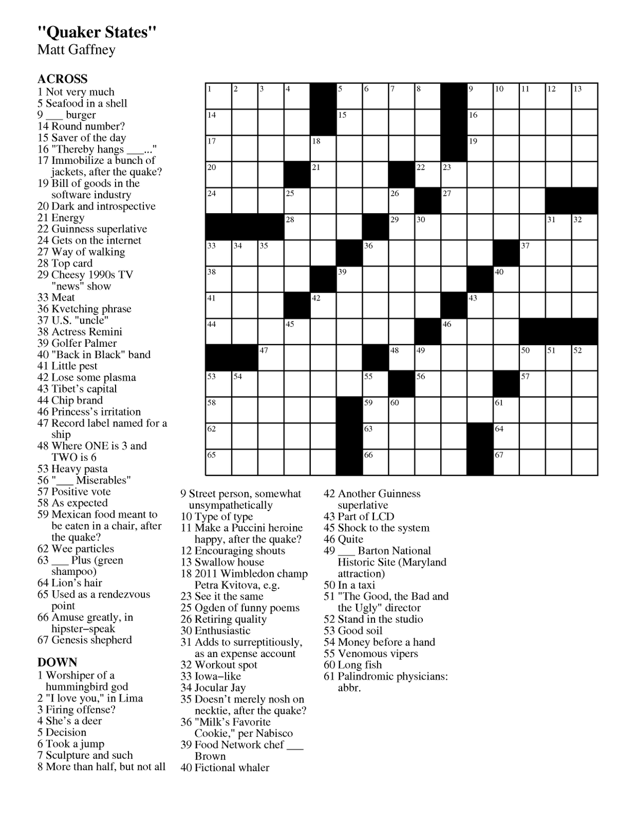 Free Crossword Puzzles Printable For Middle School