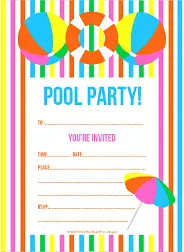pool party invitations free templates