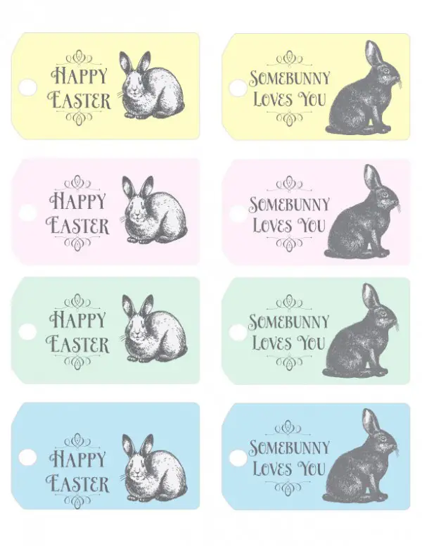 15 Printable Easter Gift Tags Kitty Baby Love