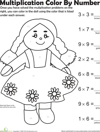 14 Multiplication Color by Number Templates | Kitty Baby Love