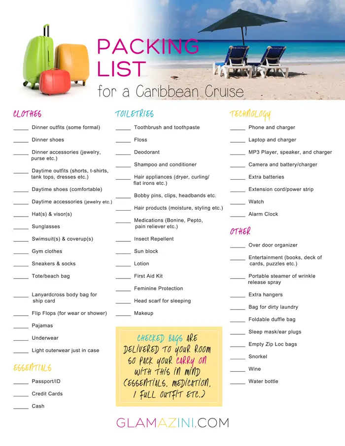 caribbean trip packing list