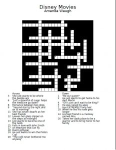 crossword puzzles disney fun puzzle movie printable movies crosswords waugh amanda extra kittybabylove