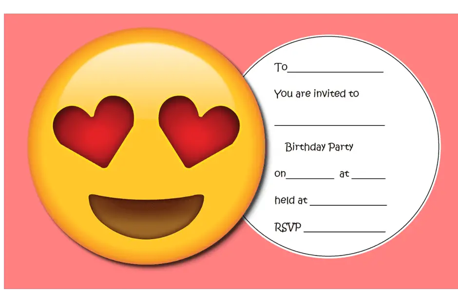 Free Printable Emoji Birthday Invitation Templates