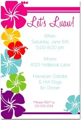 54 lovely luau invitations kitty baby love