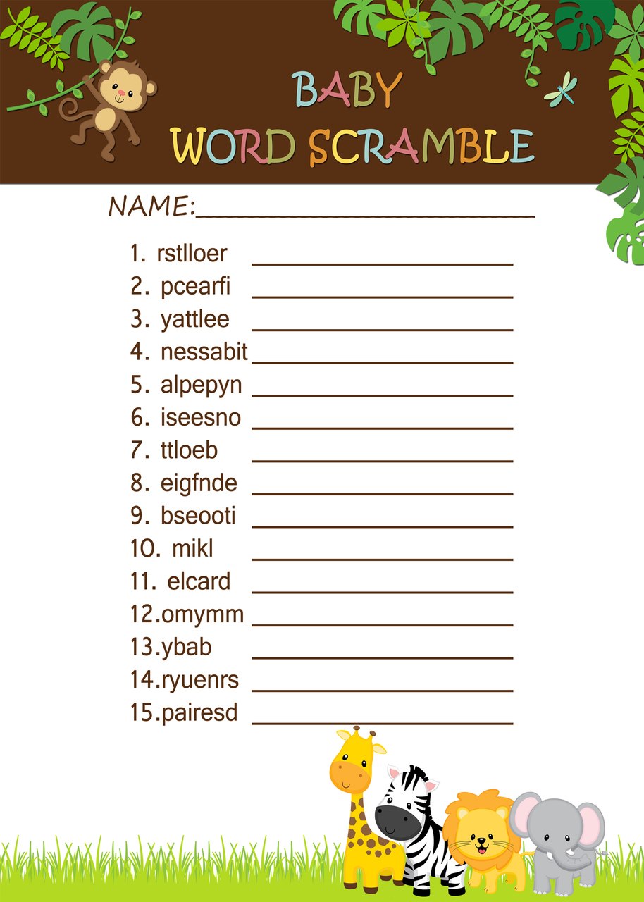 36 Adorable Baby Shower Word Scrambles Kitty Baby Love
