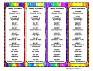 Dewey Decimal Bookmark Printable