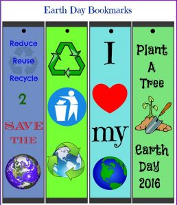 Earth Day Bookmarks Printable
