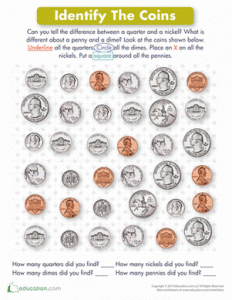 30 Identifying Coins and Coin Values Worksheets | Kitty Baby Love
