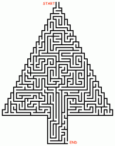 Easy Printable Christmas Mazes
