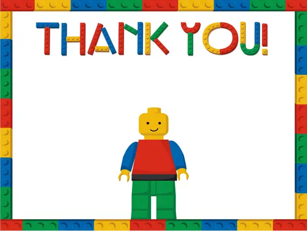 Lego Thank You Cards Free Printable