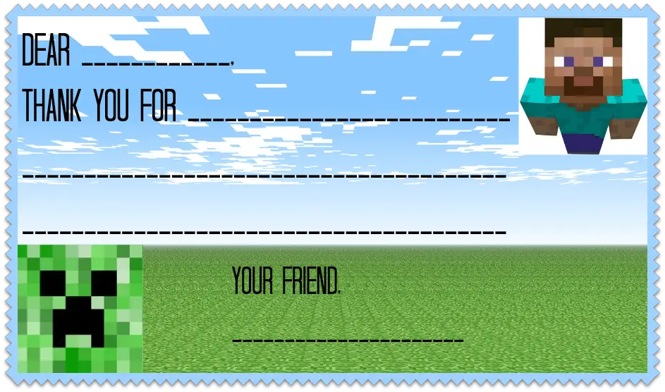 <strong>Minecraft Printable</strong> Birthday <strong>Party</strong> and 3D Printables ... Printable minecraft party invitation template