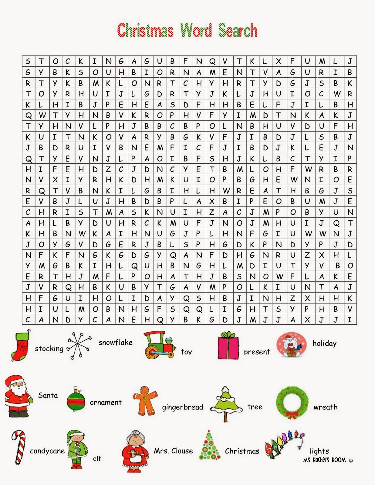 36 printable christmas word search puzzles