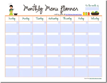 28 useful printable monthly meal planners kitty baby love