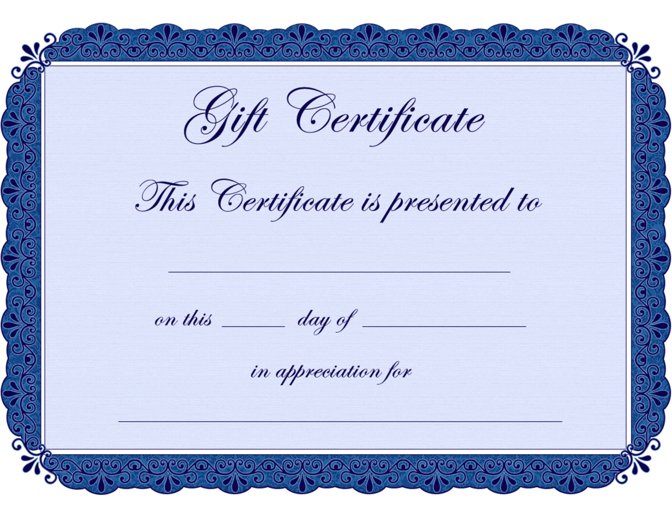 <strong>Gift Certificate Templates</strong> for Word (Easy to Customize ... Blank gift certificate template