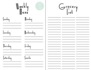 Free Printable Weekly Meal Planner with Grocery List