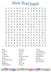 Easy Music Word Search