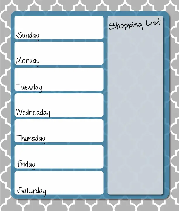 printable meal planner