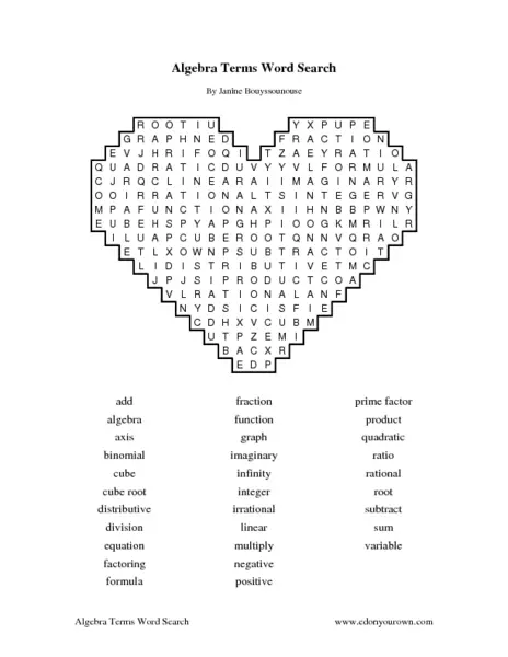 printable math worksheets grade 9th Math Scratching Word Puzzles Head 15 Search