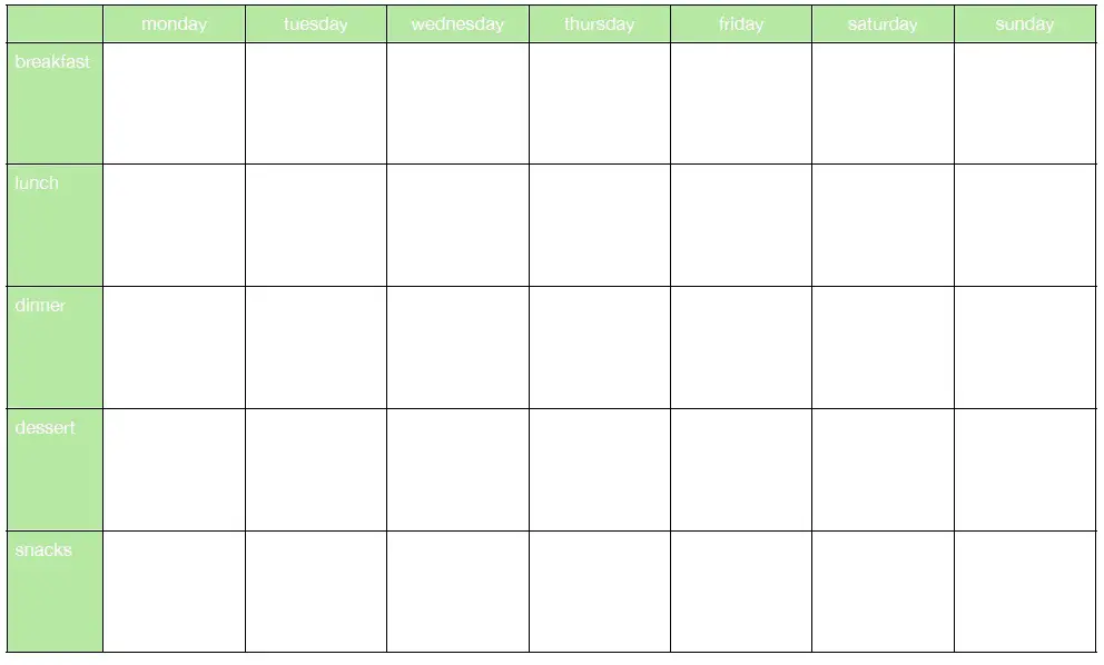 printable meal planner with snacks under fontanacountryinn com printable weekly menu planner with snacks