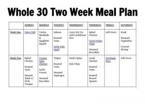 two week meal planner