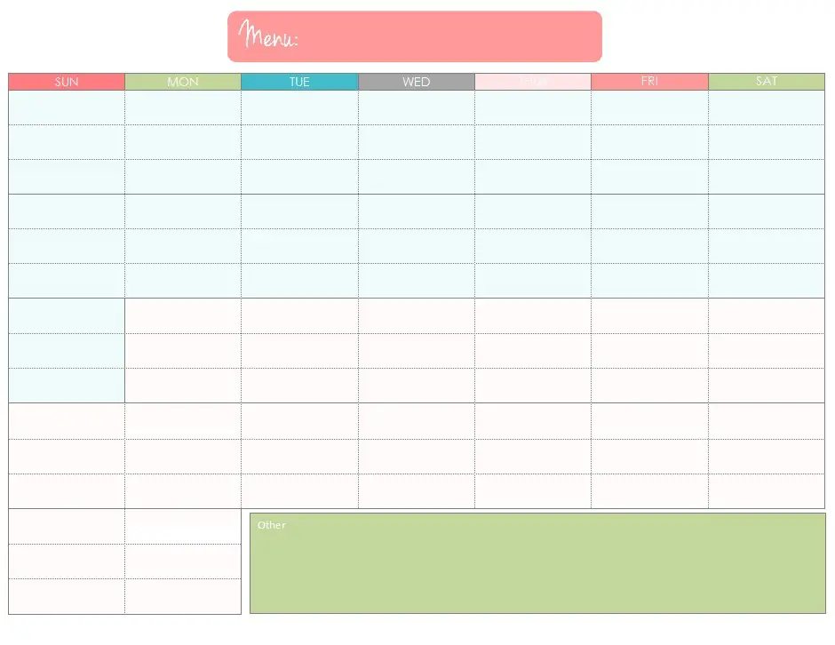 45 printable weekly meal