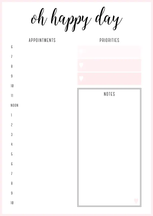 46 of the best printable daily planner templates kitty baby love