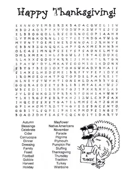 20 Thanksgiving Word Searches | KittyBabyLove.com