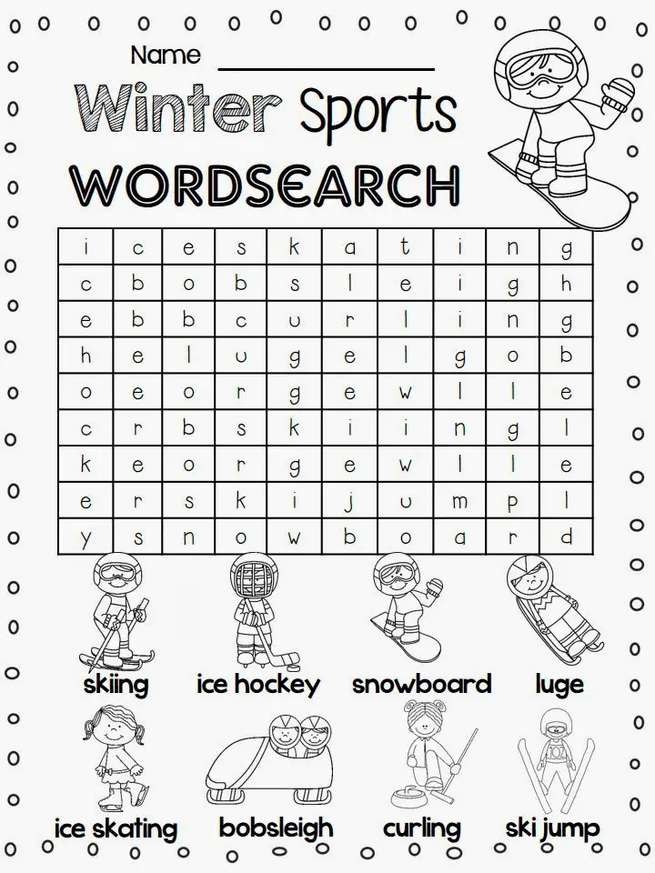 14 Free Printable Winter Word Searches | KittyBabyLove.com