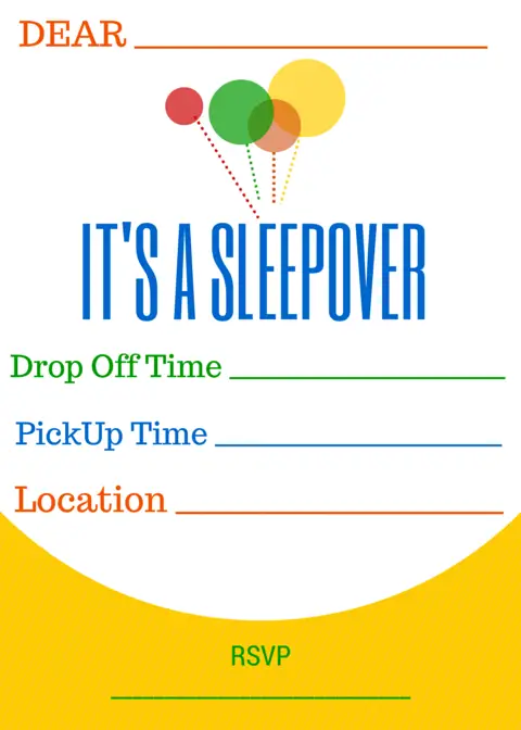 boys sleepover invitation