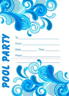 45 pool party invitations kitty baby love
