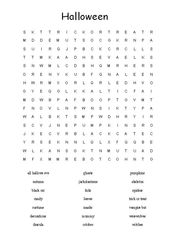 26 spooky halloween word searches kittybabylove com halloween themed words