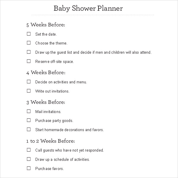 24 helpful baby shower checklists kittybabylove com baby shower checklist planning