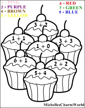 Download 34 Color by Number Addition Worksheets | KittyBabyLove.com