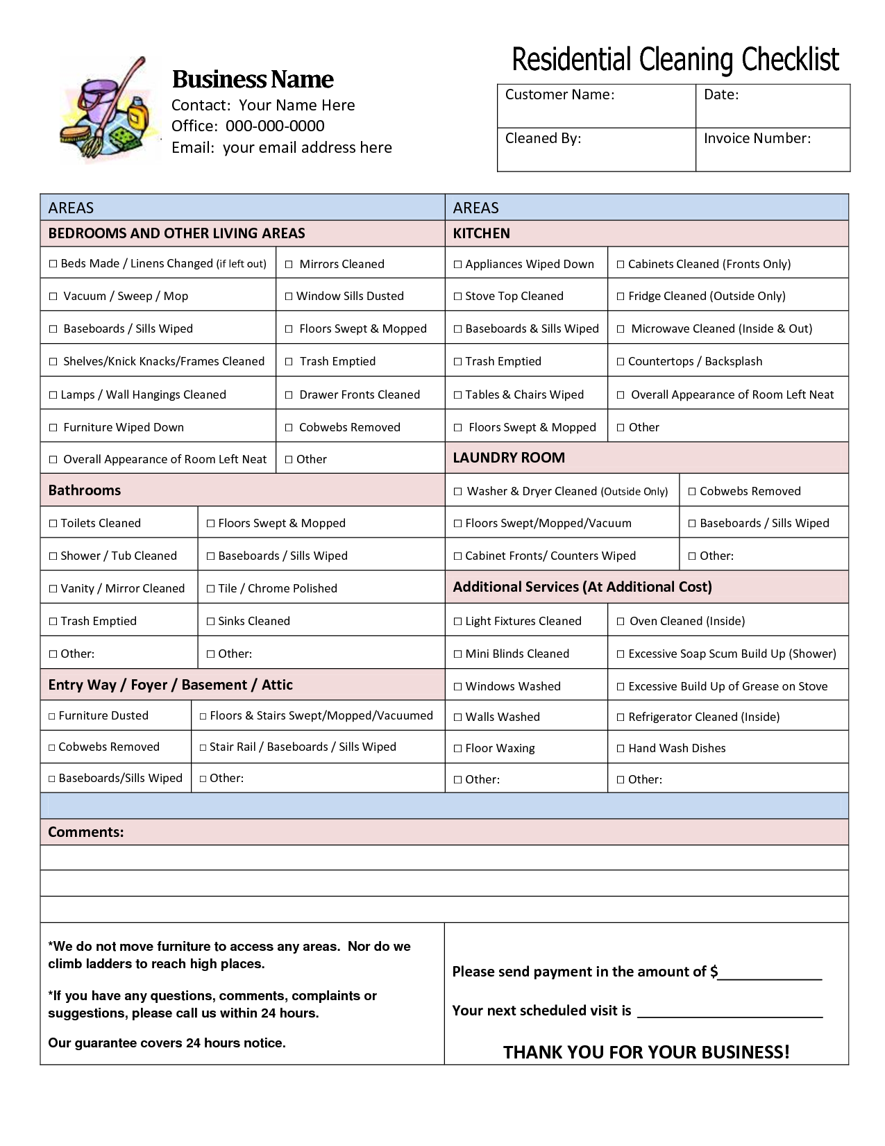 40 helpful house cleaning checklists for you apartment cleaning business